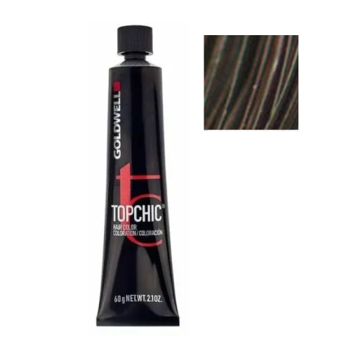 Стойкая профессиональная краска для волос - Goldwell Topchic Hair Color Coloration 4ВМ (Средне-коричневый матовый)